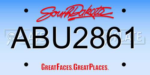 ABU2861 South Dakota License Plate