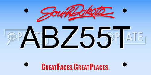 ABZ55T South Dakota License Plate