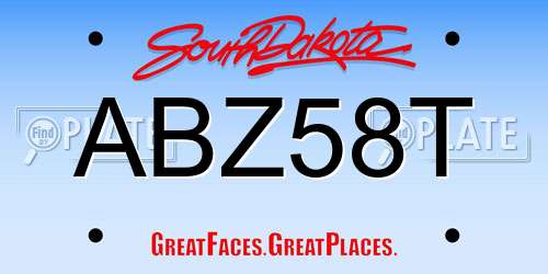 ABZ58T South Dakota License Plate