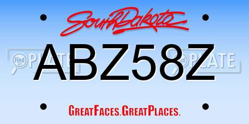 ABZ58Z South Dakota License Plate