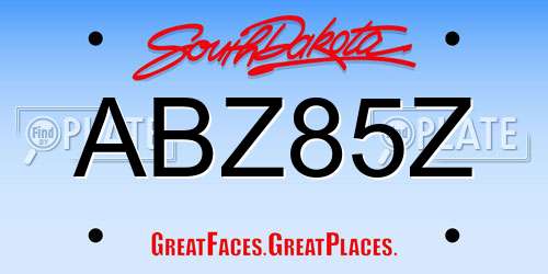 ABZ85Z South Dakota License Plate