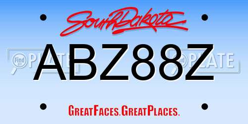 ABZ88Z South Dakota License Plate