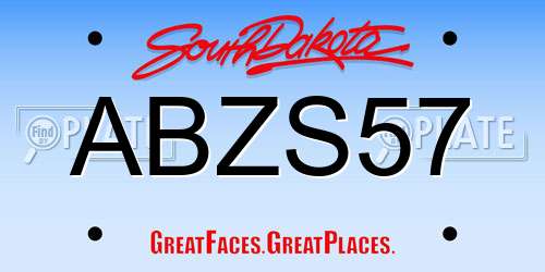 ABZS57 South Dakota License Plate