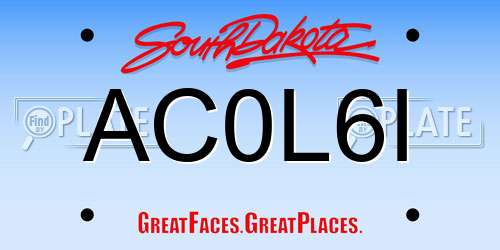 AC0L6I South Dakota License Plate