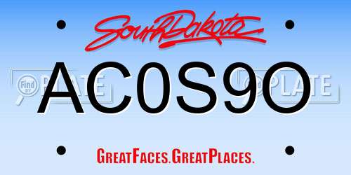 AC0S9O South Dakota License Plate