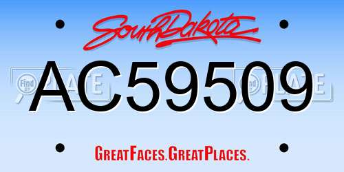 AC59509 South Dakota License Plate