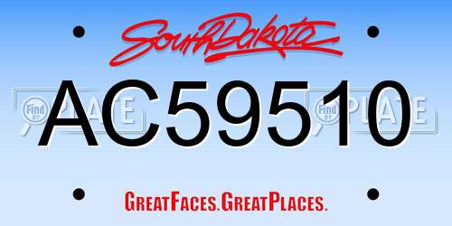AC59510 South Dakota License Plate