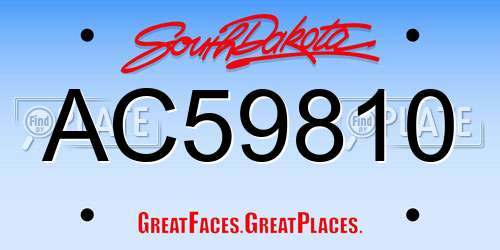 AC59810 South Dakota License Plate