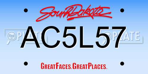 AC5L57 South Dakota License Plate