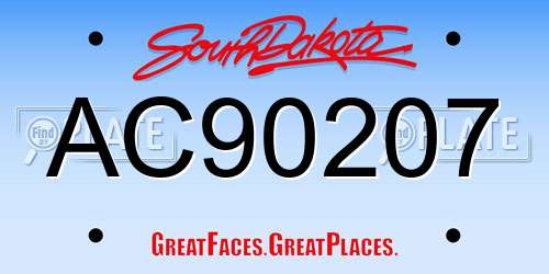 AC90207 South Dakota License Plate