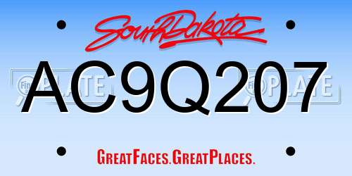 AC9Q207 South Dakota License Plate