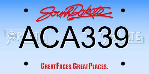 ACA339 South Dakota License Plate