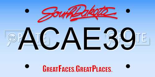 ACAE39 South Dakota License Plate