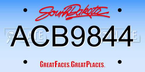 ACB9844 South Dakota License Plate