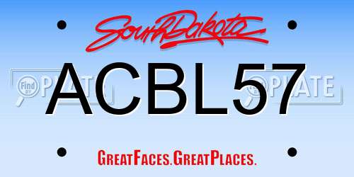 ACBL57 South Dakota License Plate