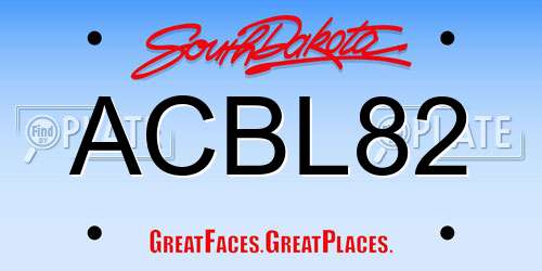 ACBL82 South Dakota License Plate