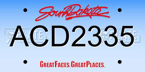 ACD2335 South Dakota License Plate
