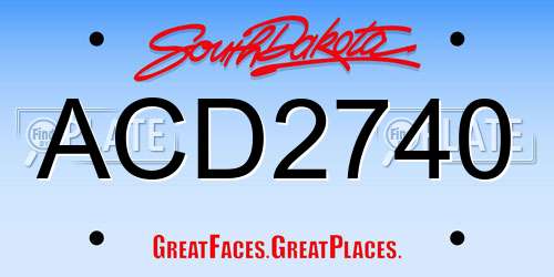 ACD2740 South Dakota License Plate