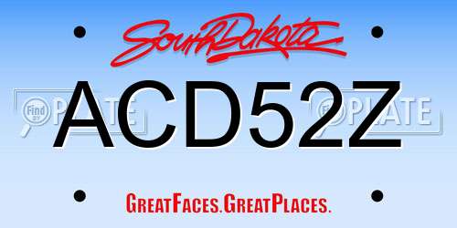 ACD52Z South Dakota License Plate