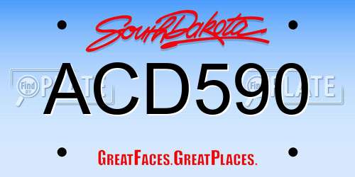 ACD590 South Dakota License Plate