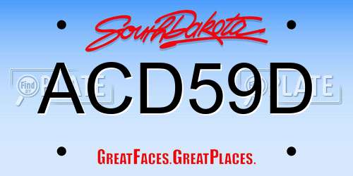 ACD59D South Dakota License Plate