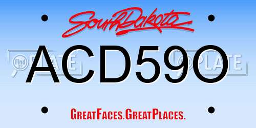 ACD59O South Dakota License Plate