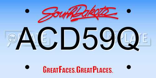 ACD59Q South Dakota License Plate
