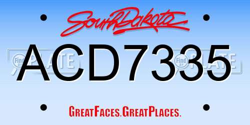 ACD7335 South Dakota License Plate