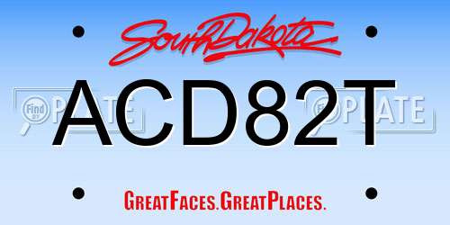 ACD82T South Dakota License Plate
