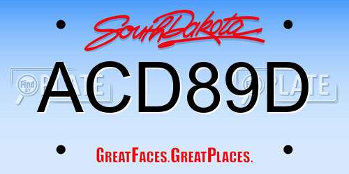ACD89D South Dakota License Plate