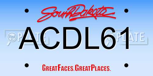 ACDL61 South Dakota License Plate