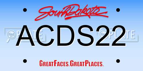 ACDS22 South Dakota License Plate