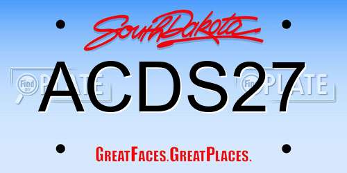 ACDS27 South Dakota License Plate