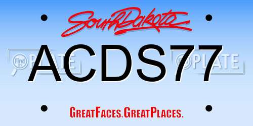 ACDS77 South Dakota License Plate
