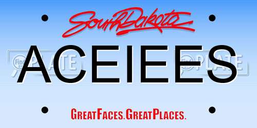 ACEIEES South Dakota License Plate