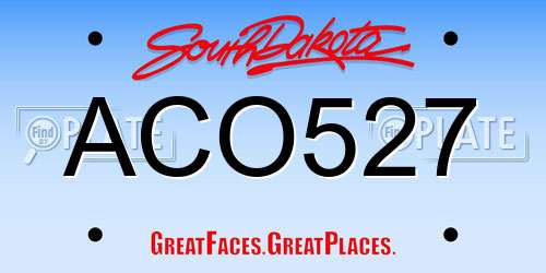 ACO527 South Dakota License Plate