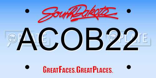ACOB22 South Dakota License Plate