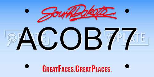 ACOB77 South Dakota License Plate