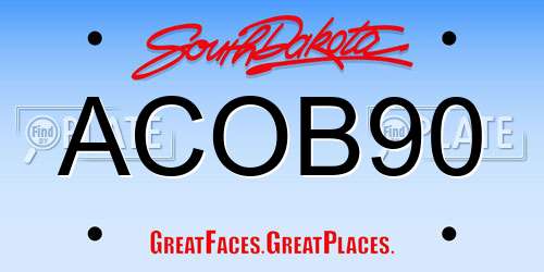 ACOB90 South Dakota License Plate