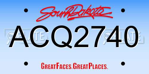ACQ2740 South Dakota License Plate