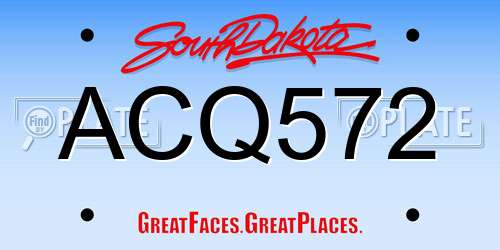 ACQ572 South Dakota License Plate