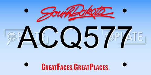 ACQ577 South Dakota License Plate