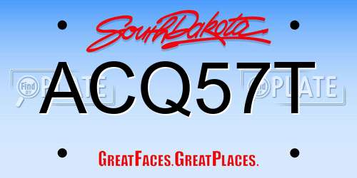 ACQ57T South Dakota License Plate