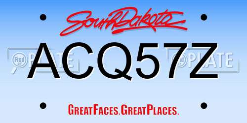 ACQ57Z South Dakota License Plate