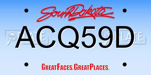 ACQ59D South Dakota License Plate