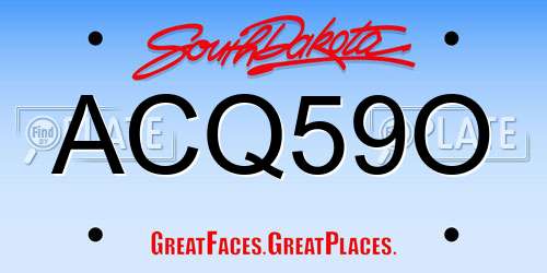 ACQ59O South Dakota License Plate