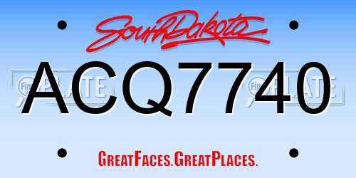 ACQ7740 South Dakota License Plate