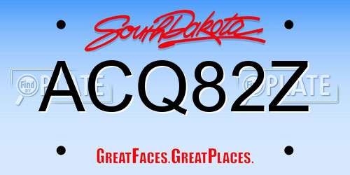 ACQ82Z South Dakota License Plate
