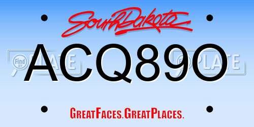 ACQ89O South Dakota License Plate
