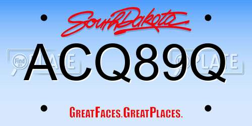 ACQ89Q South Dakota License Plate